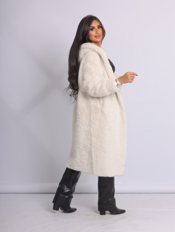 Long fur coat with hood