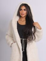 Long fur coat with hood