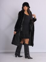 Long fur coat with hood - Image 5