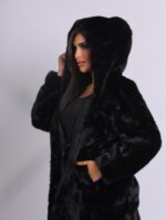 Long fur coat with hood - Image 6