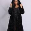 Long fur coat with hood