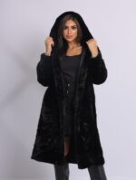 Long fur coat with hood - Image 7