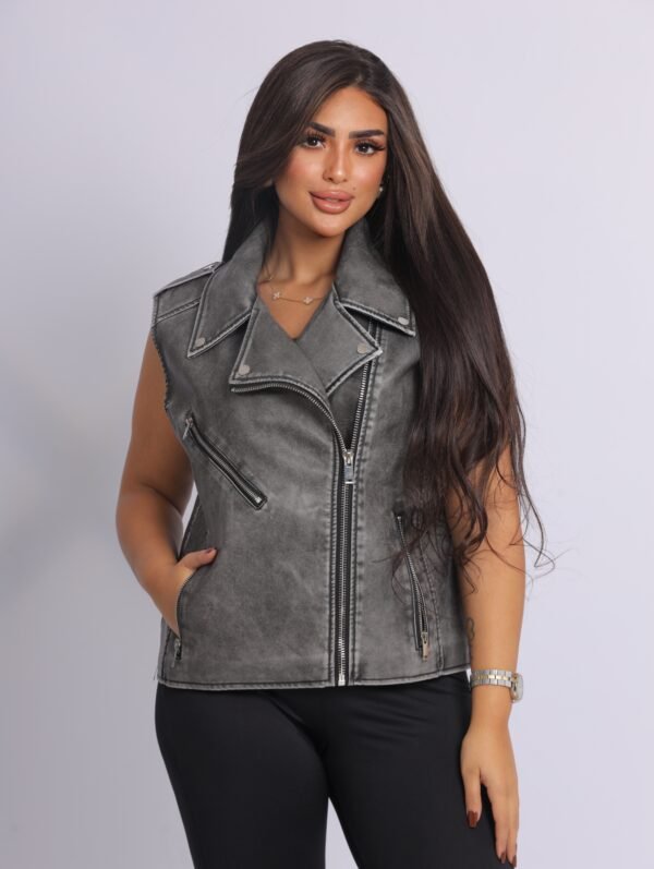 Moana grey leather Vest